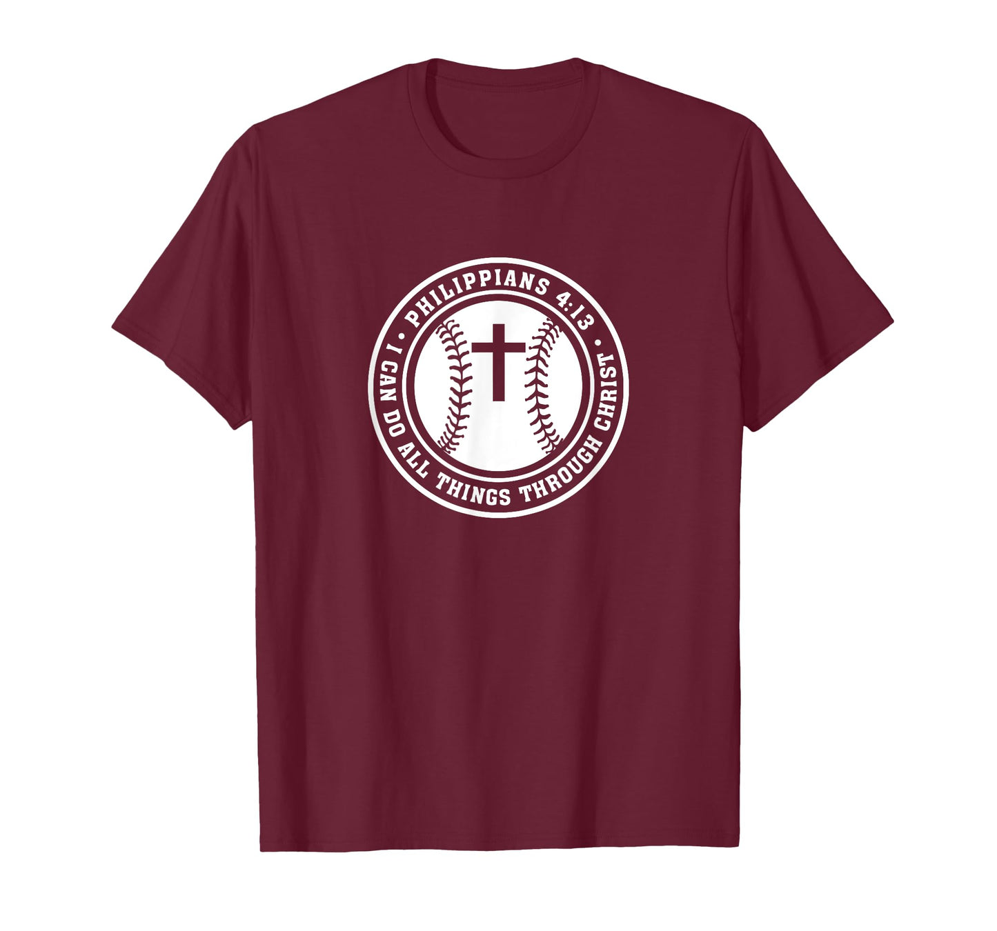 Philippians 4:13 Christian Baseball Cross Jesus Saves Christ T-Shirt
