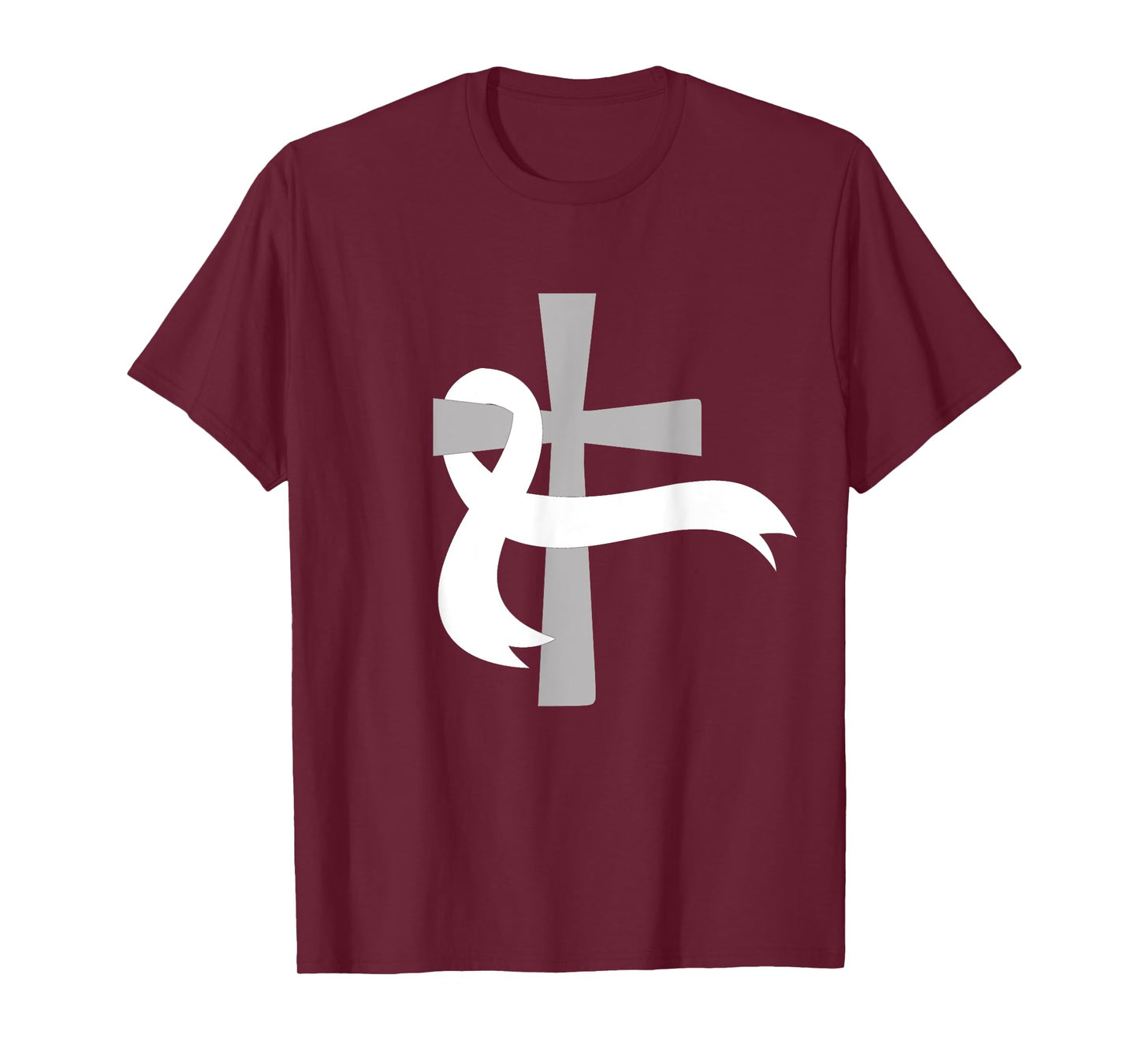 Lung Cancer Awareness White Ribbon Jesus Cross T-Shirt