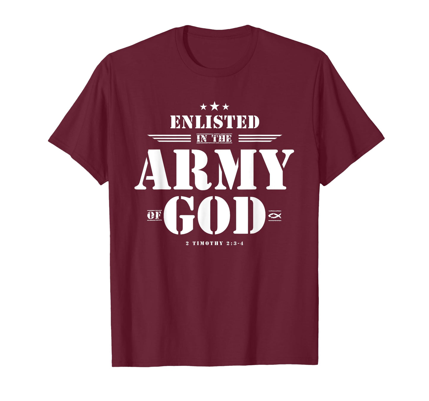 Faith Everywear Christian T-Shirt with Bible Verses, Scriptures, God's Army Design - Green, Unisex-Adult, Short Sleeve, Classic Fit, Small