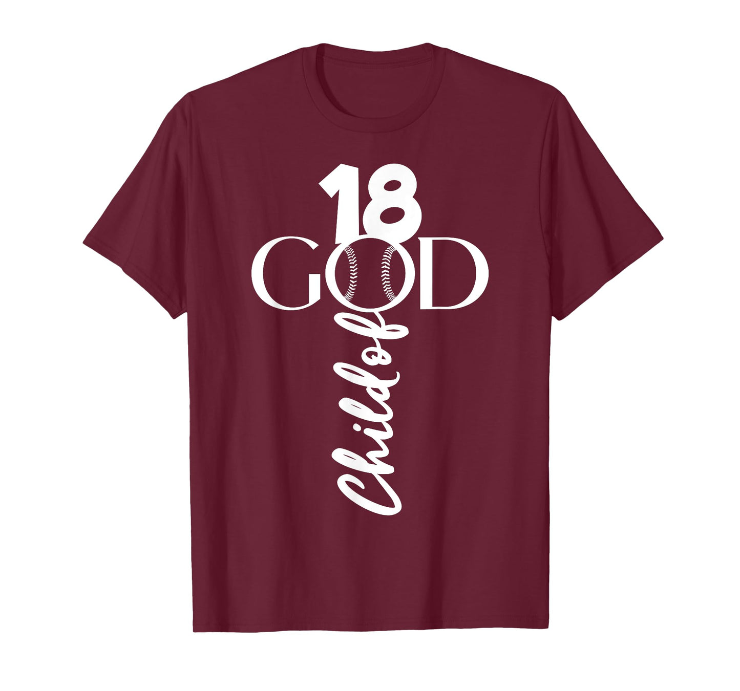 BASEBALL JESUS 18 YEARS CHILD OF GOD BASEBALL 18TH BIRTHDAY T-Shirt