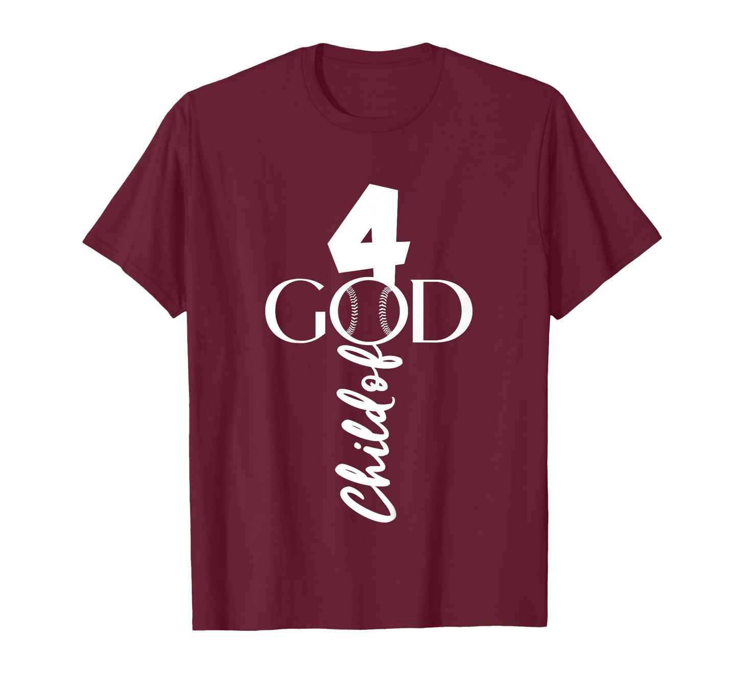 BASEBALL JESUS 4 YEARS CHILD OF GOD BASEBALL 4th BIRTHDAY T-Shirt