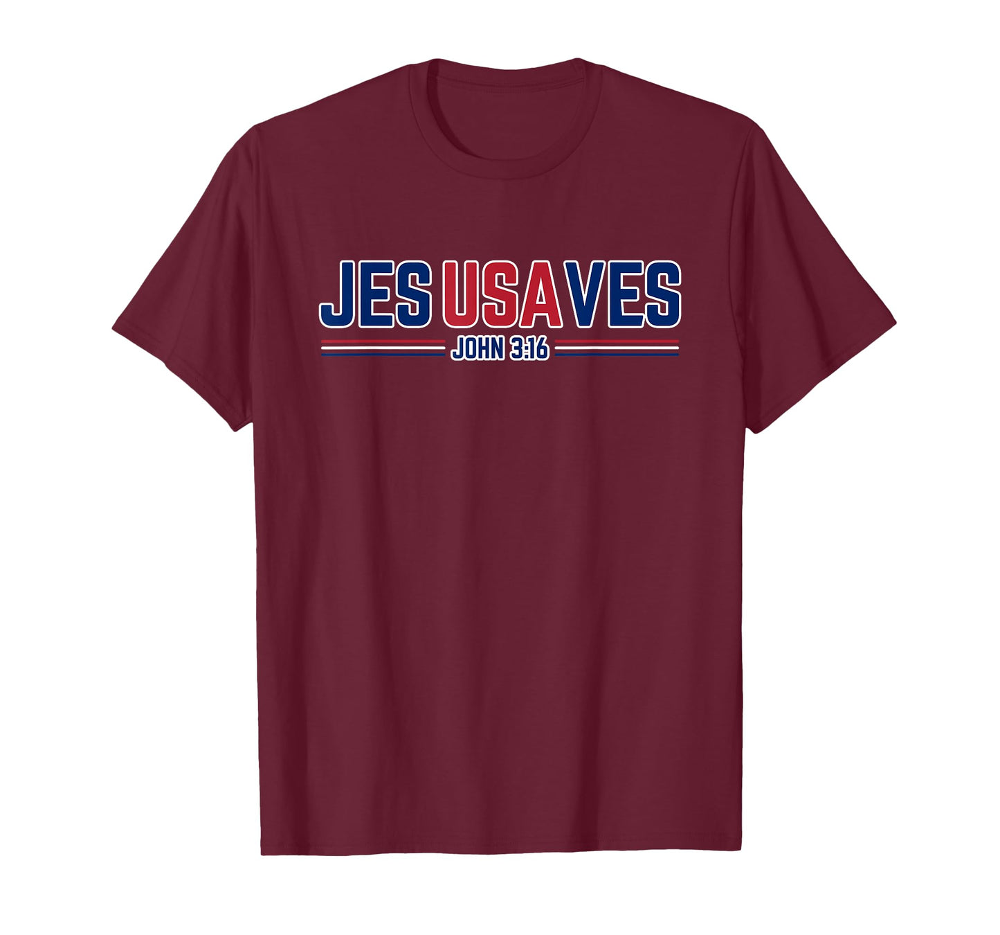 Jesus Saves USA - Christian Patriotic JesUSAves T-Shirt