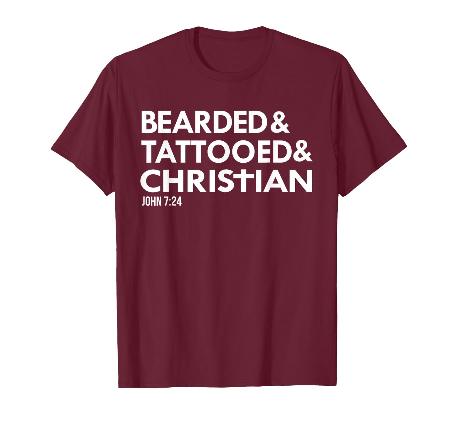 Bearded Tattooed Christian Funny Beard Tattoo Tats T-Shirt