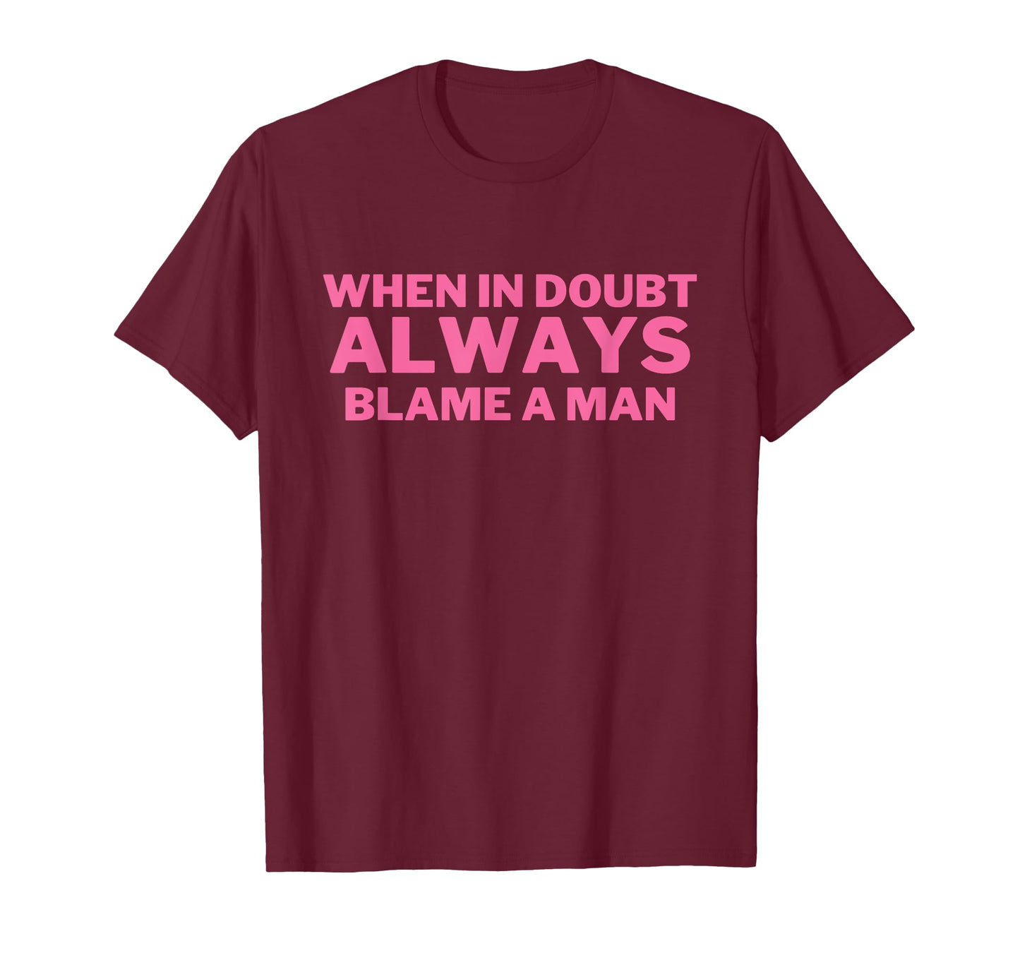 When in Doubt ALWAYS Blame a Man Funny T-Shirt