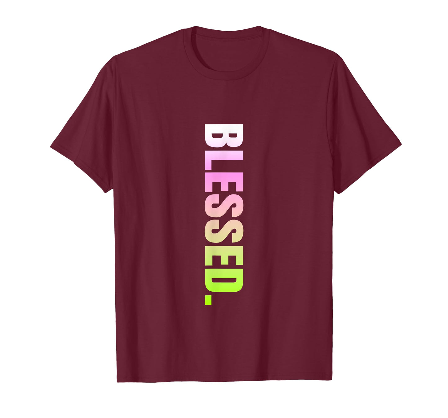 Pink and Green Blessed. Vertical Green and Pink Graphic T-Shirt