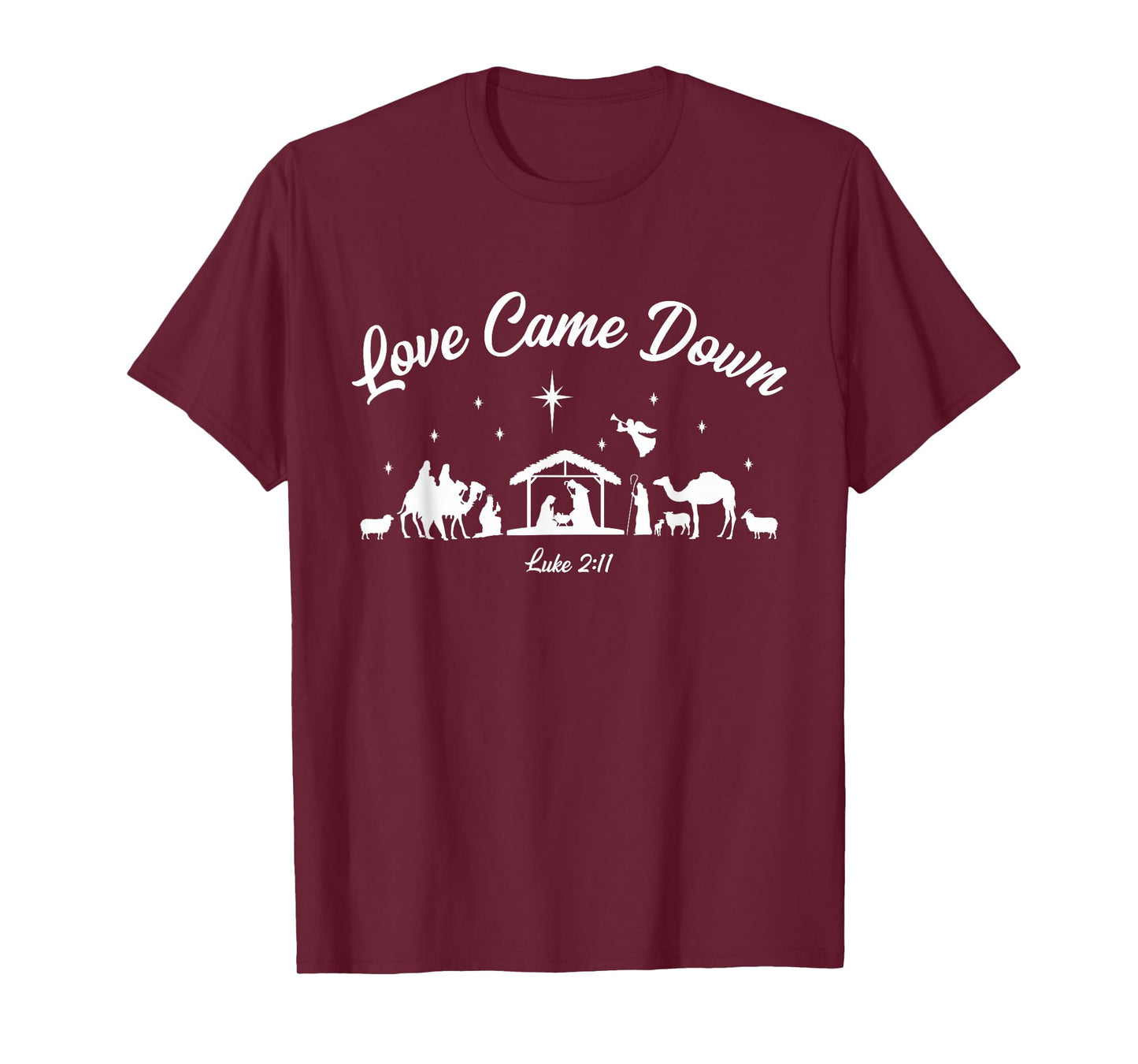 Love Came Down Nativity Scene Christian Christmas T-Shirt