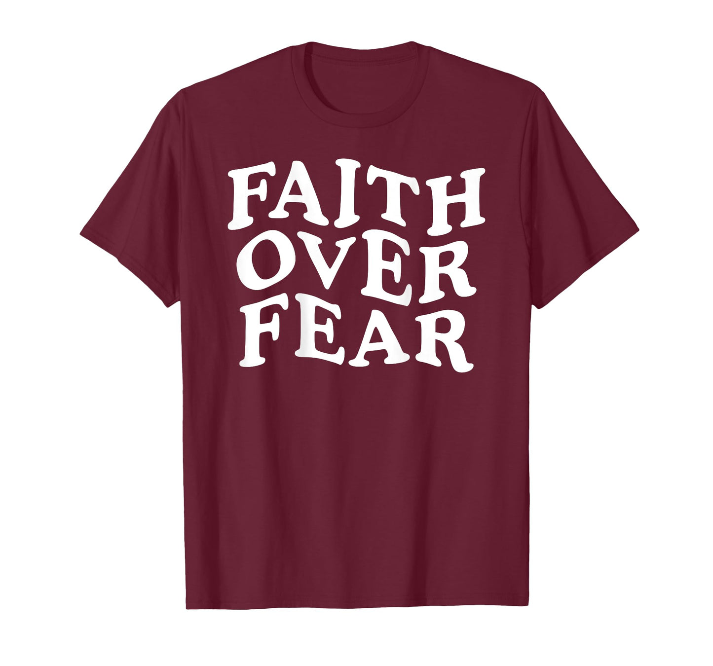Faith Over Fear Retro Christian Bible Verse ON Back T-Shirt