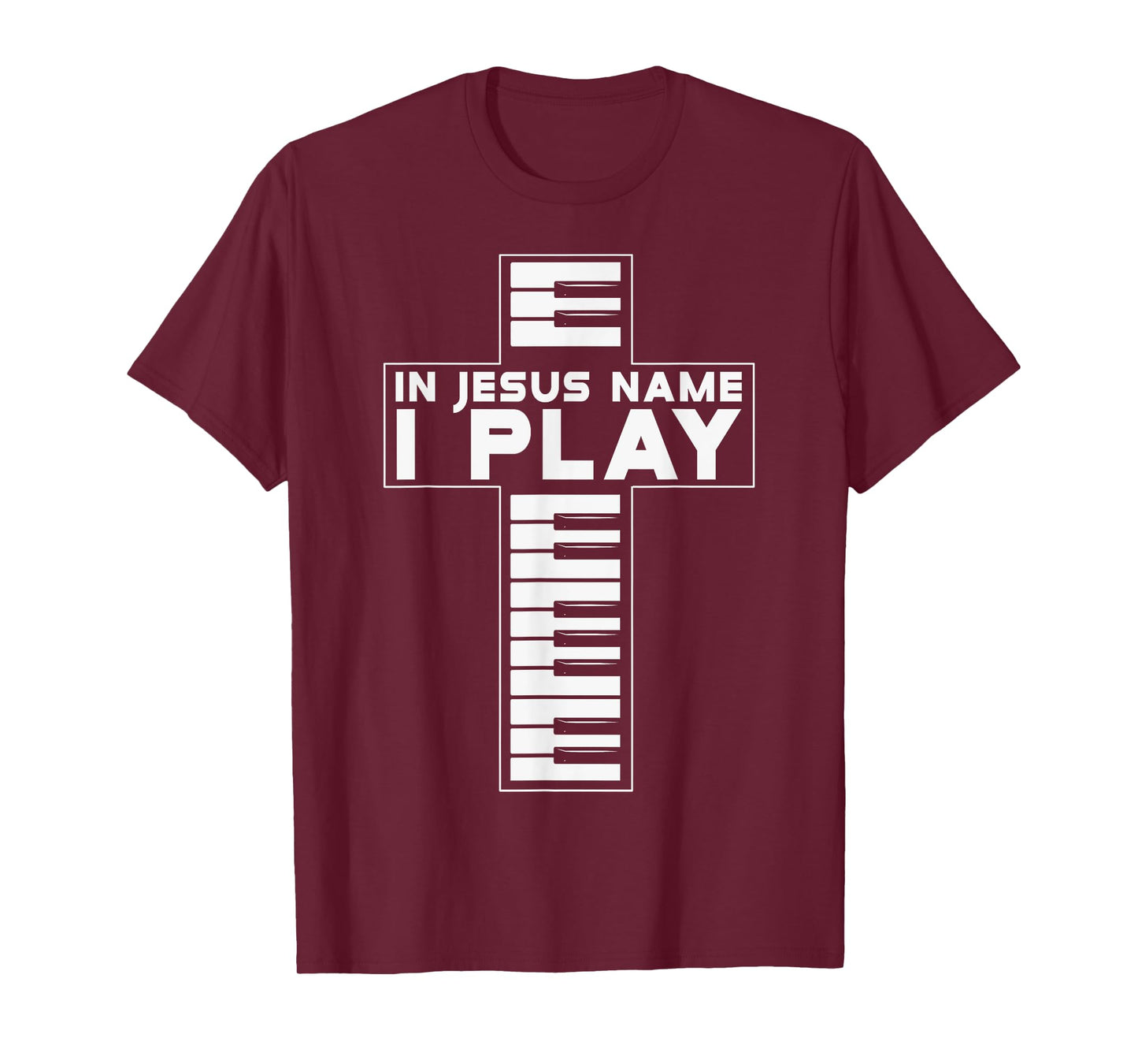 In Jesus Name I Play Piano, Vintage Christian Saying T-Shirt