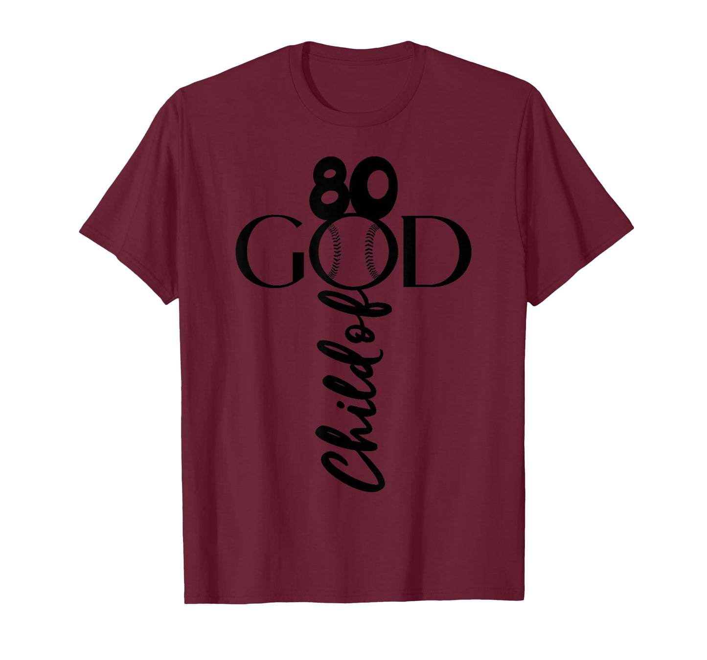 JESUS 80 YEARS GOD BASEBALL 80th BIRTHDAY T-Shirt