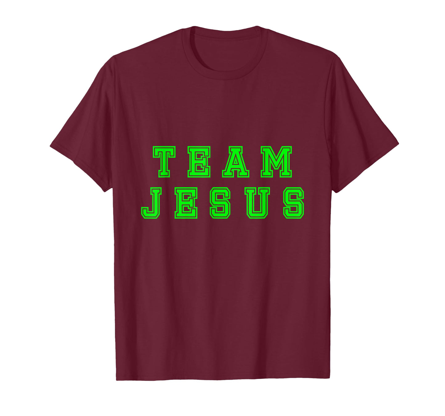 Lime green text Team Jesus Christian Athletic sports faith T-Shirt