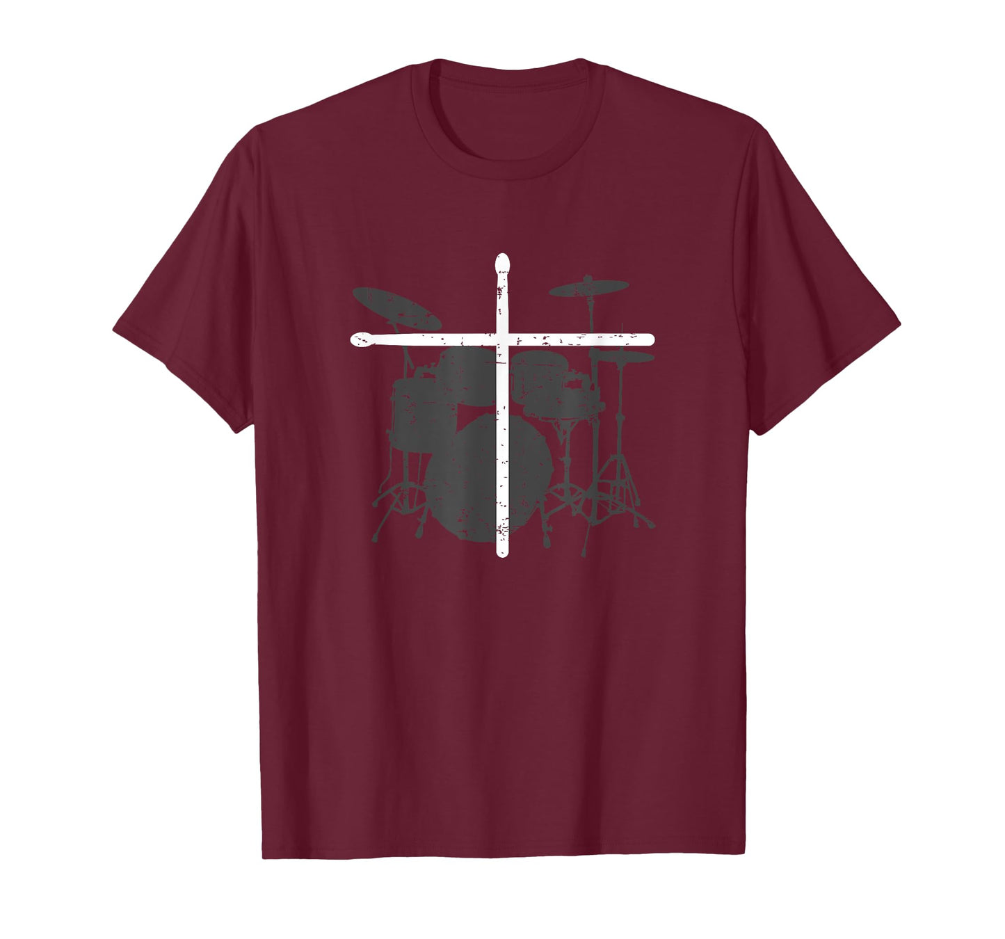 Christian Drummer Jesus Christ Drum Sticks Cross - Worship T-Shirt