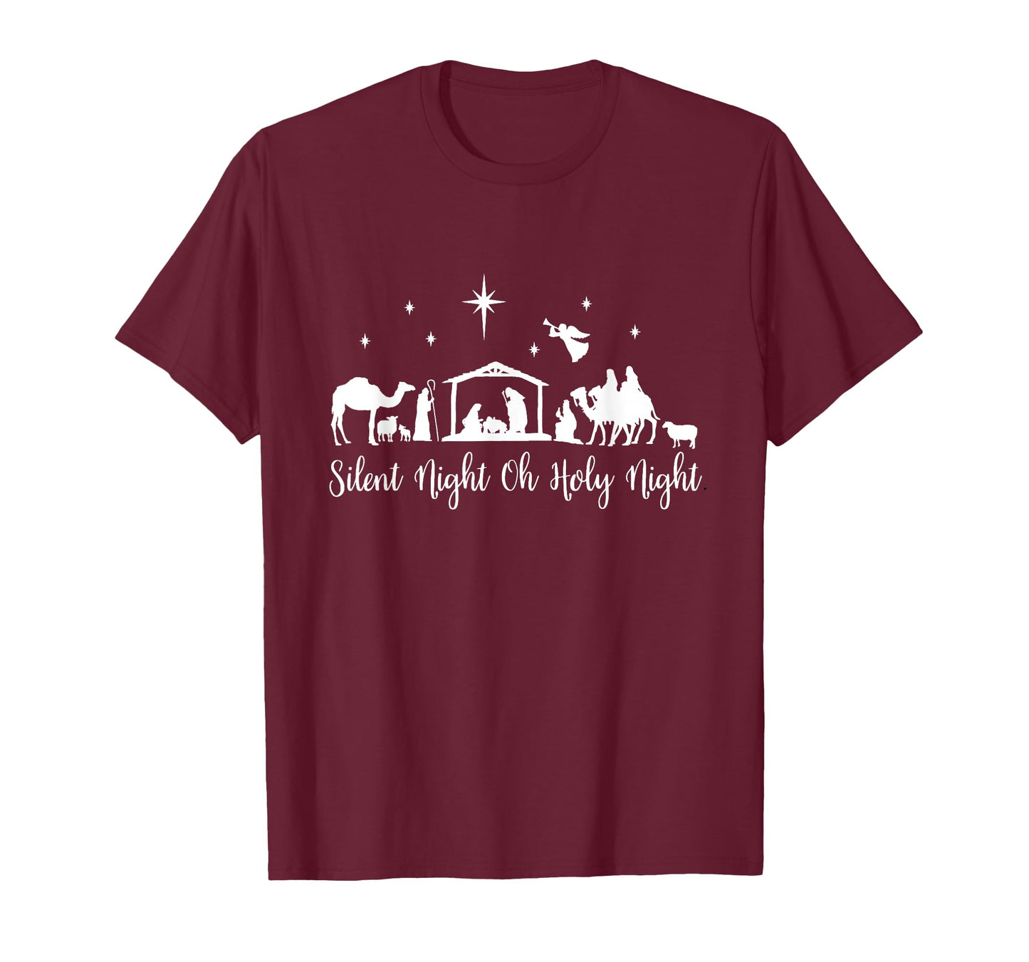 Silent Night Holy Night Nativity Scene Religious Christmas T-Shirt