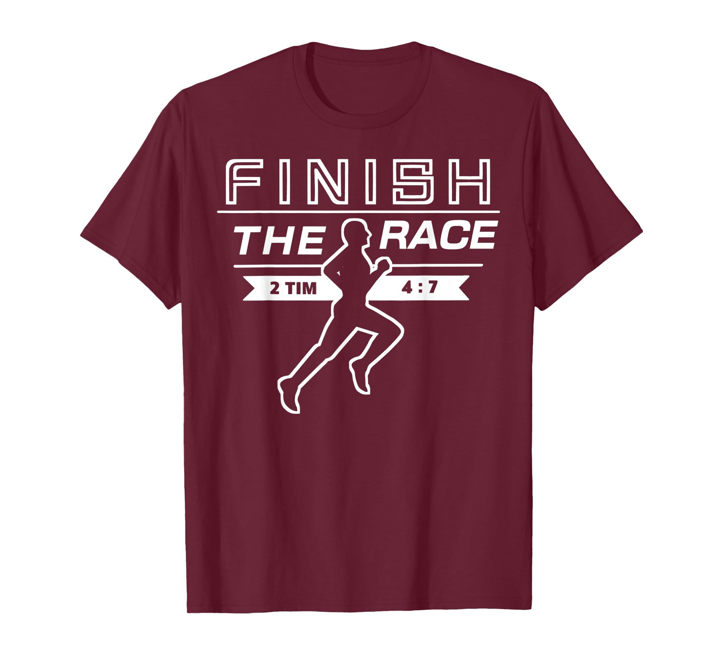 Finish The Race Sporty Christian Runner Athlete Bible Verse T-Shirt