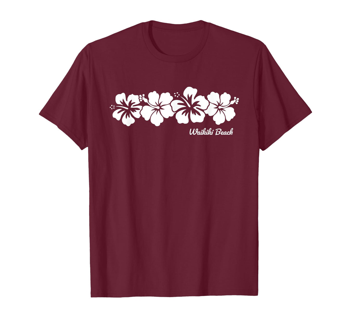 Waikiki Beach Hawaii Hibiscus Flower Souvenir Mens Womens T-Shirt