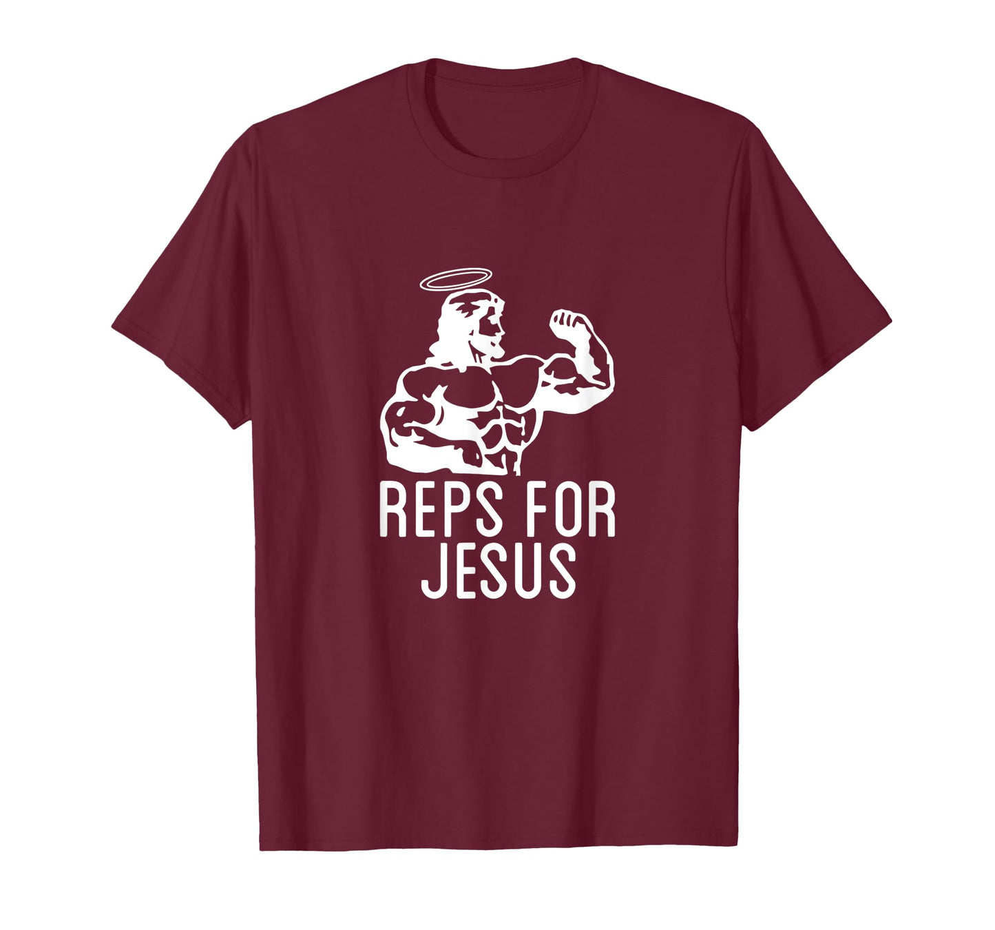 Reps For Jesus Muscular Swole Big Jesus Funny Lifting Shirt T-Shirt