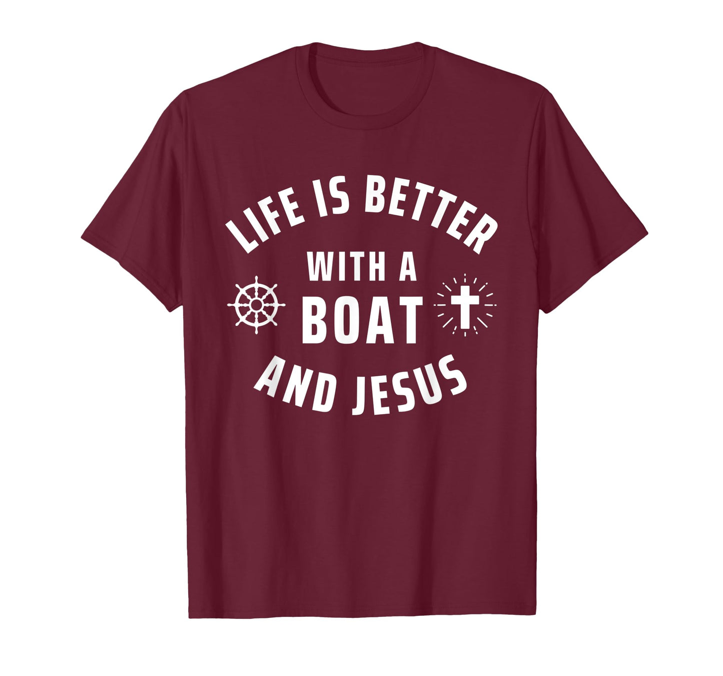 Boat And Jesus Boating Religious Captain Sailor Boater T-Shirt