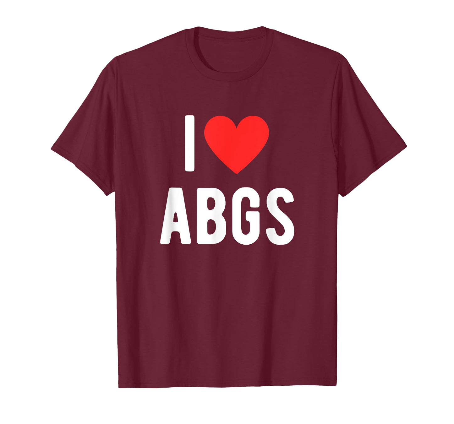 I Love ABGS Cute Heart Graphic Valentines Day T-Shirt