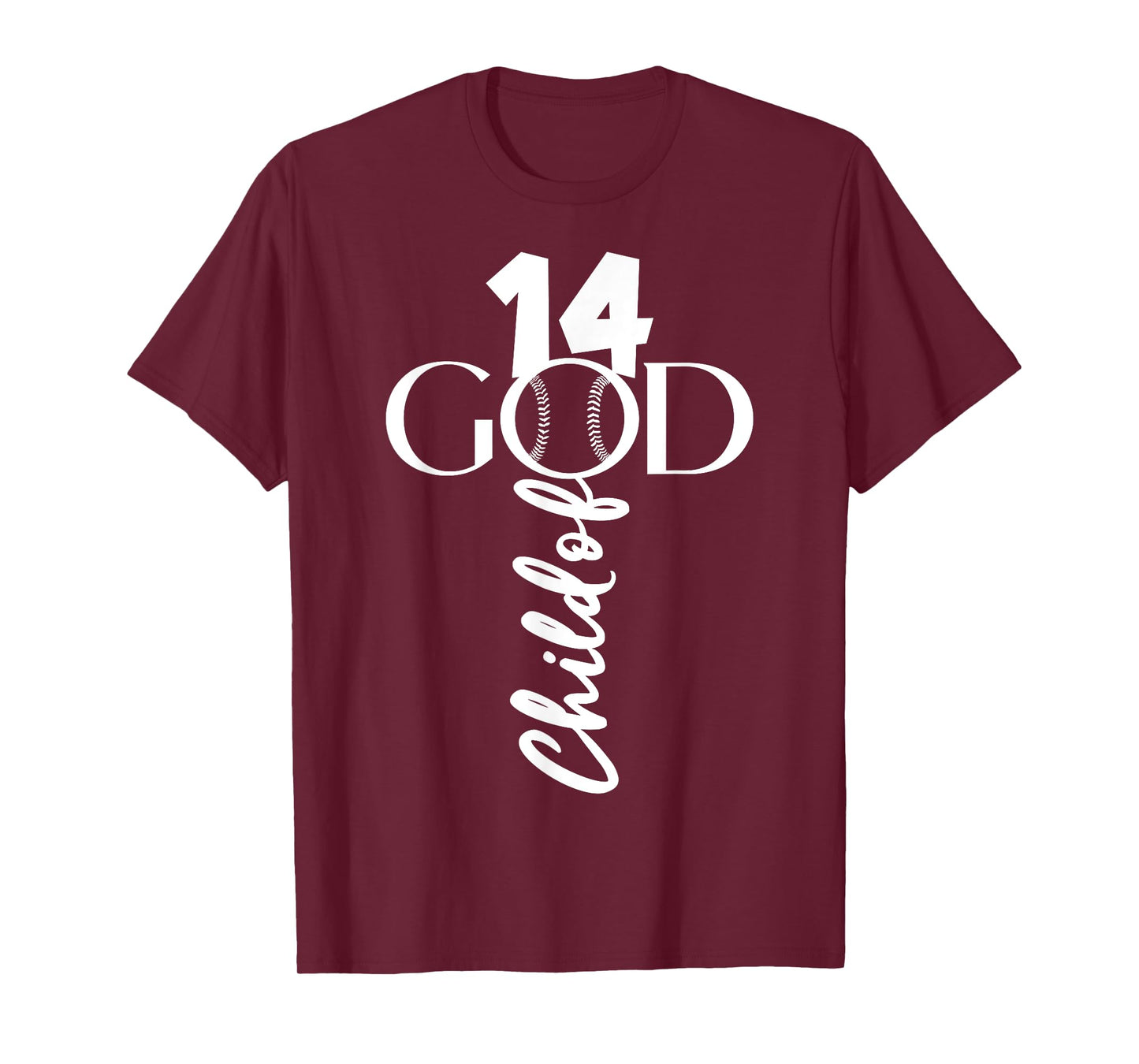 BASEBALL JESUS 14 YEARS CHILD OF GOD BASEBALL 14th BIRTHDAY T-Shirt