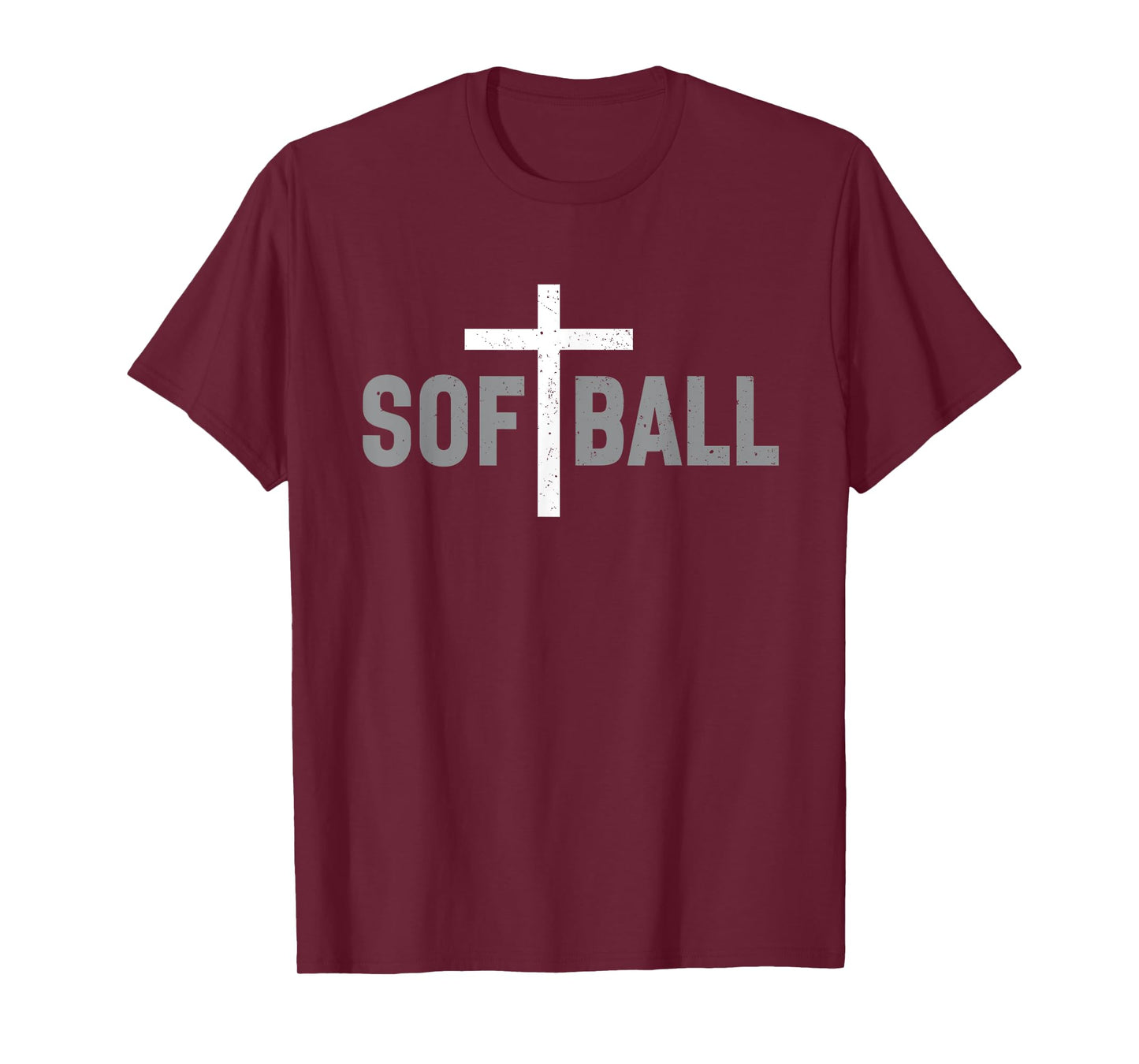 Softball Christian Cross Girls Women T-Shirt