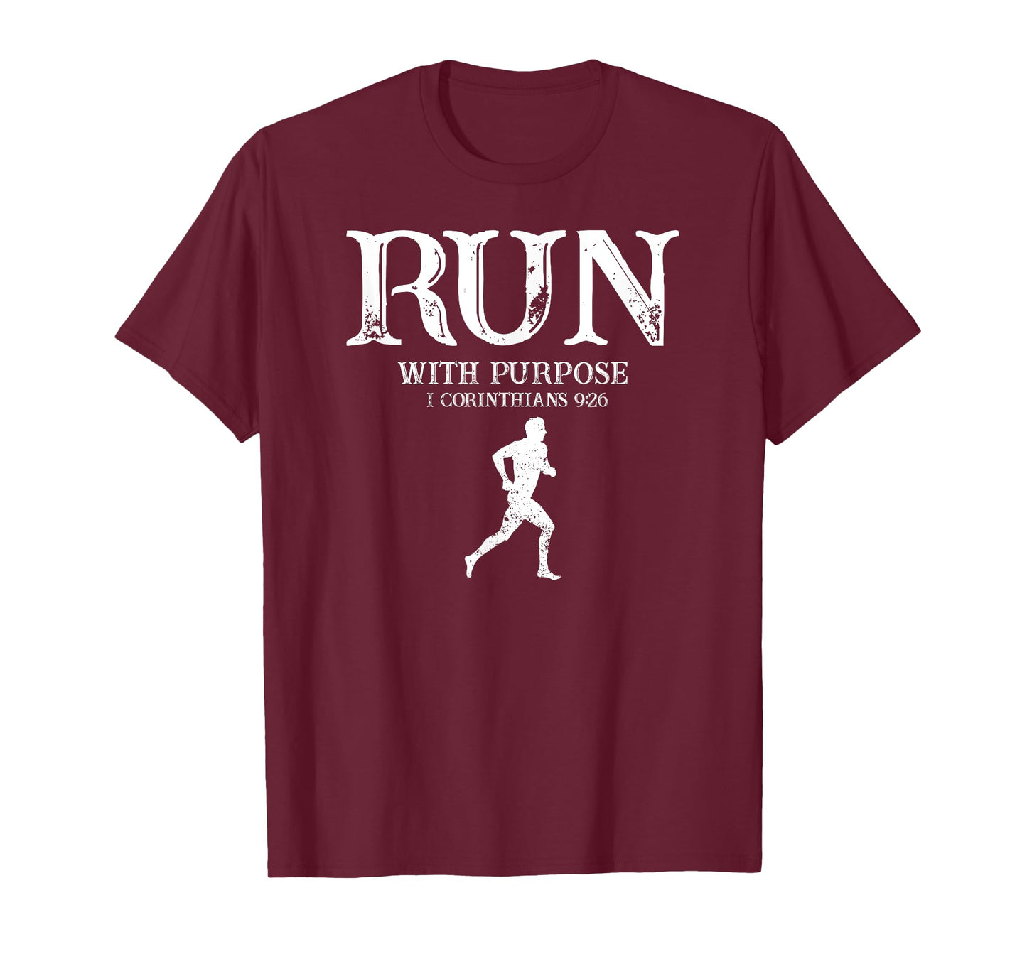 Run for Meaning Inspired by 1 Corinthians 9 26 Verse T-Shirt