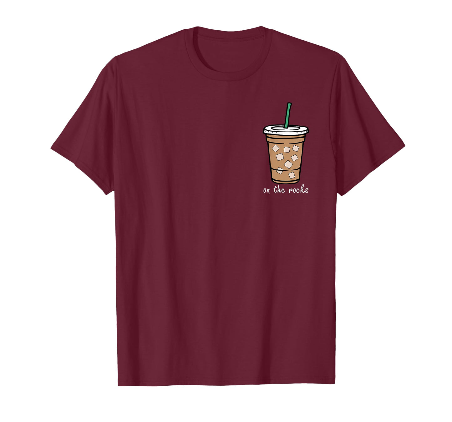 On The Retro Rocks Iced Coffee Summer Drinking Pocket T-Shirt