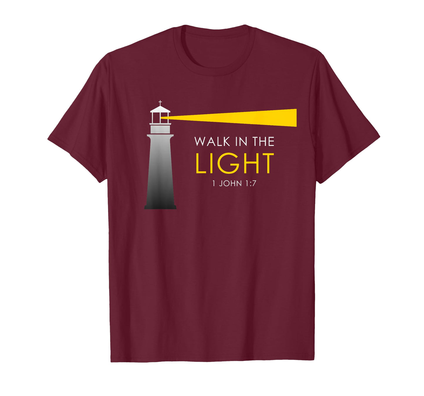 Walk in The Light – 1 John 1:7 Christian Faith Bible Verse T-Shirt