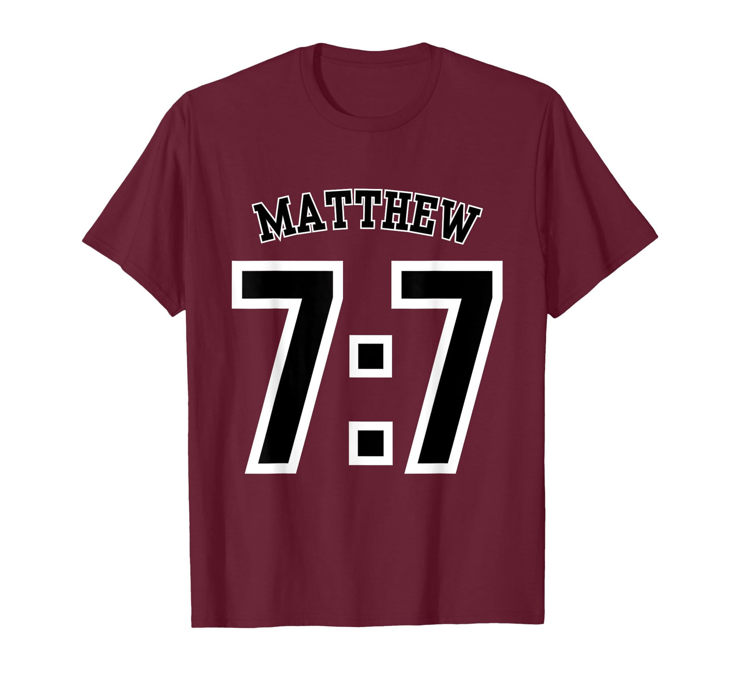 Matthew 7:7 Sports Jersey Christian Scripture Design T-Shirt