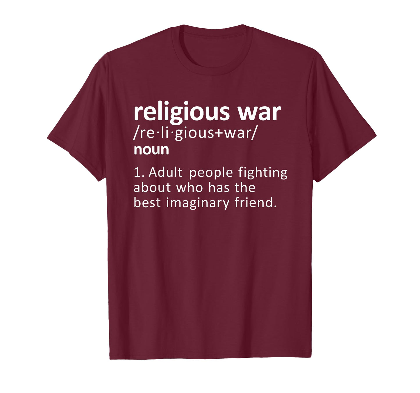 Religious War Definition Adult People Fighting Funny Quote T-Shirt