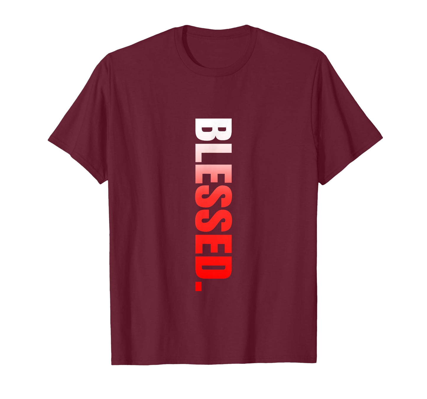 Red Blessed. Vertical Red Color Graphic T-Shirt