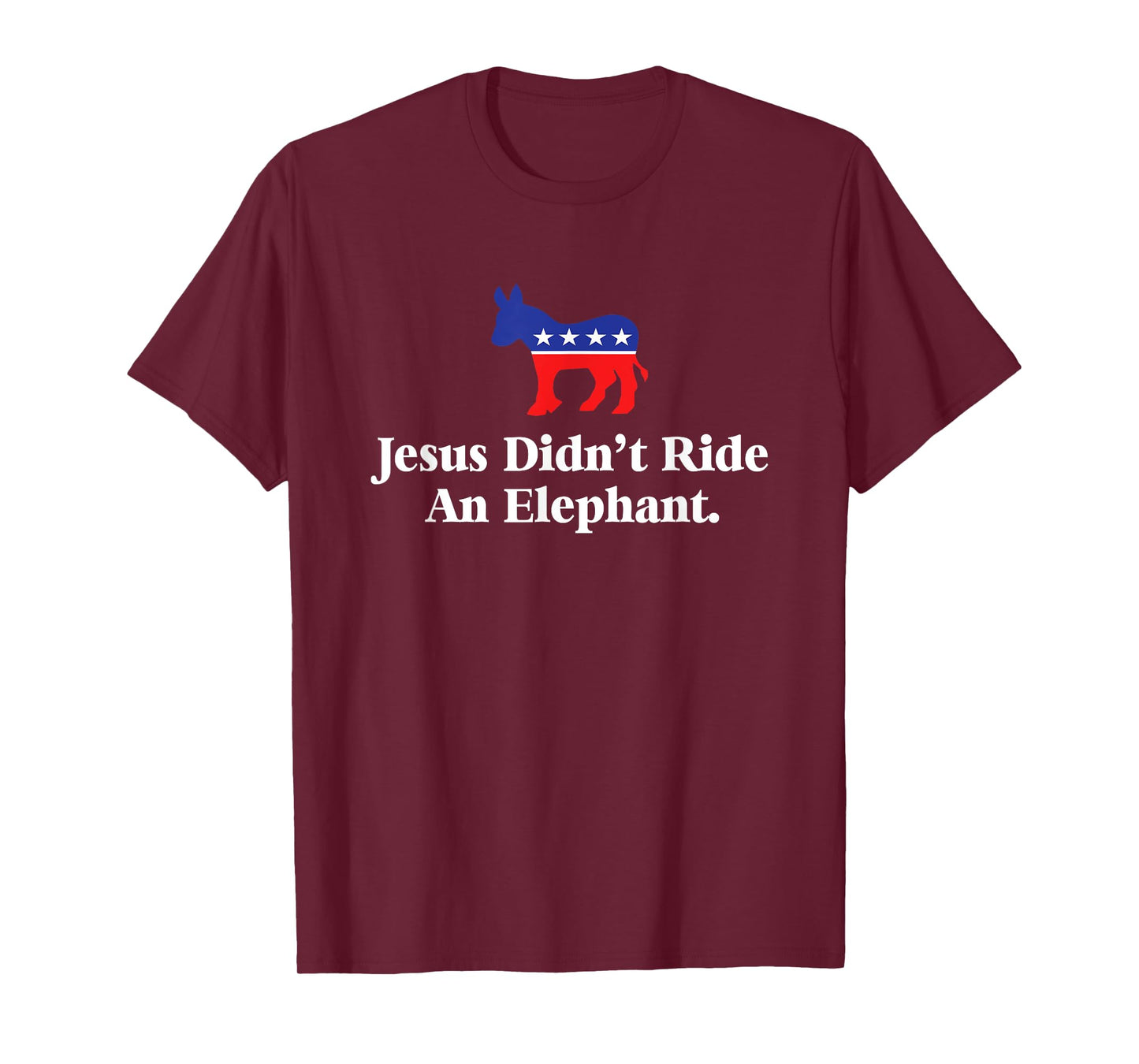 No Trump No Way - Jesus Didn't Ride An Elephant Funny Anti Republican Unisex Black Small T-Shirt