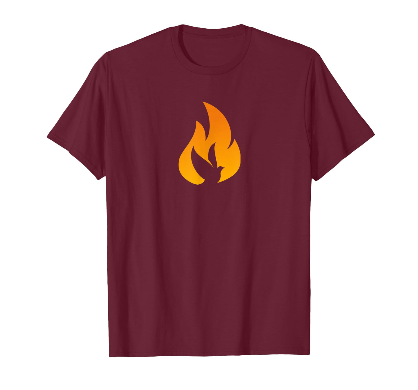 Silhouette Dove Flame Fire Pentecost T-Shirt