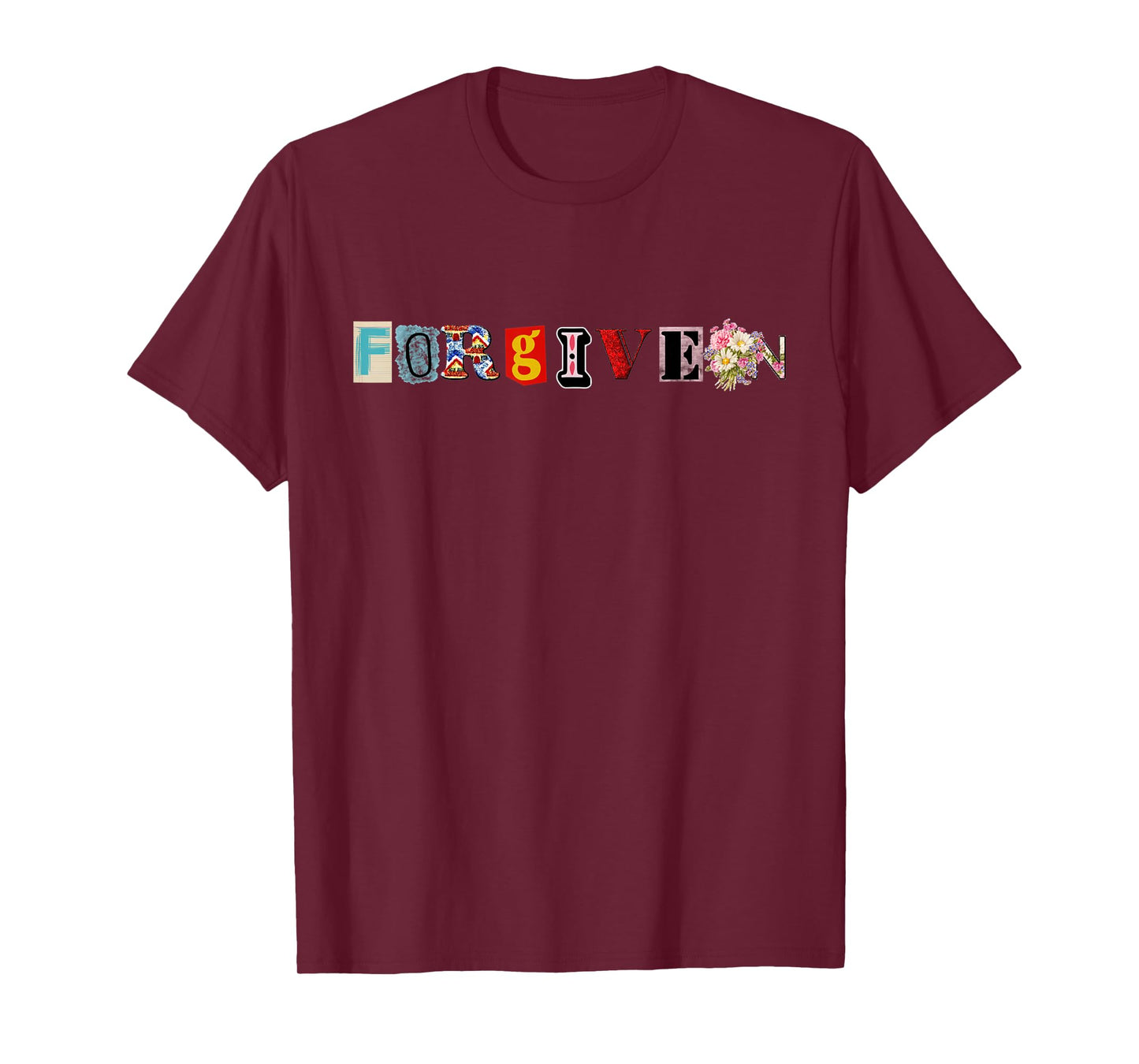 FORGIVEN Collaged Design for all ages Matching Family Faith T-Shirt