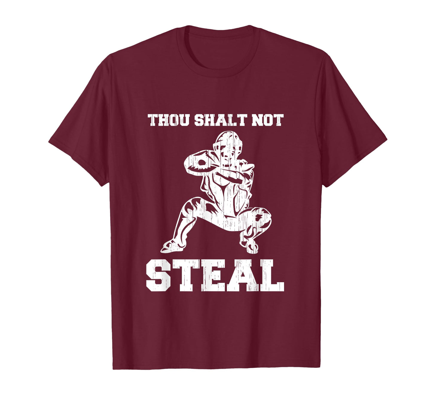 Thou Shalt Not Steal Baseball Shirt Funny Christian Catcher T-Shirt