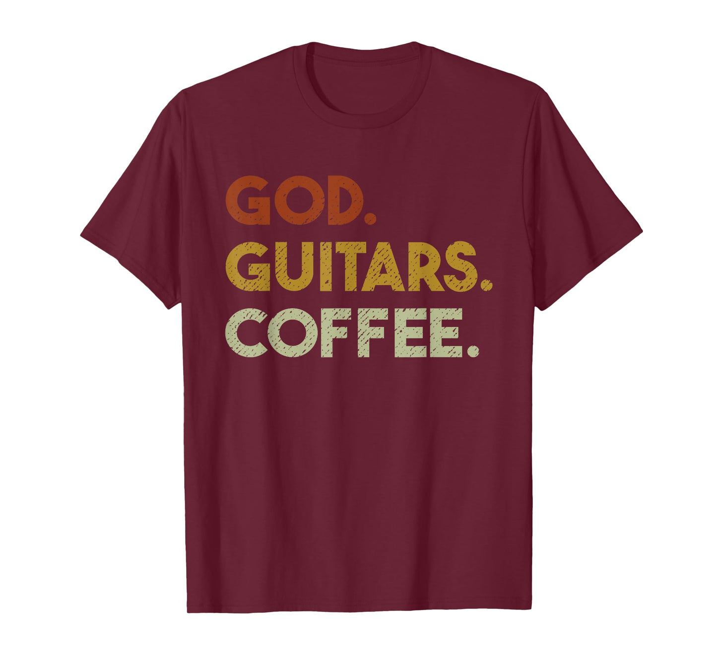 God Guitars Coffee - Christian Men Guitar Worship T-Shirt
