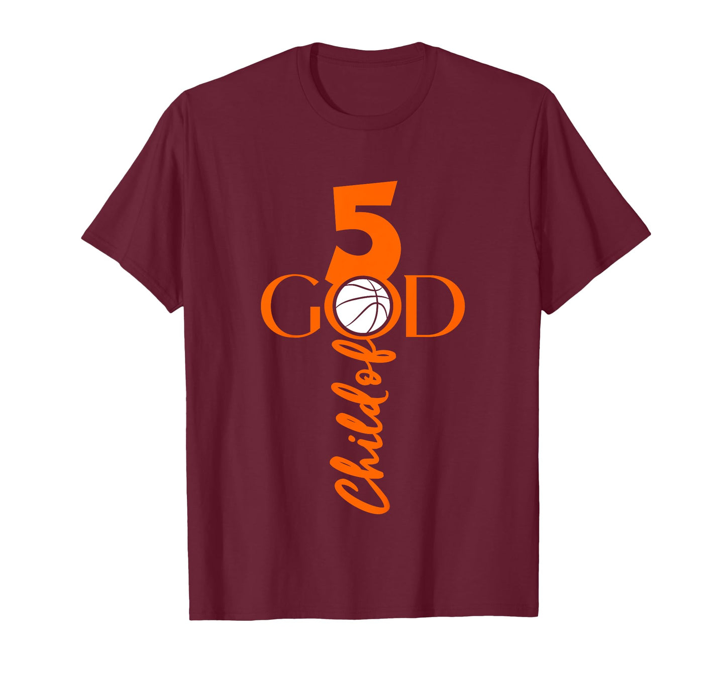 JESUS 5 YEARS CHILD OF GOD BASKETBALL 5TH BIRTHDAY T-Shirt
