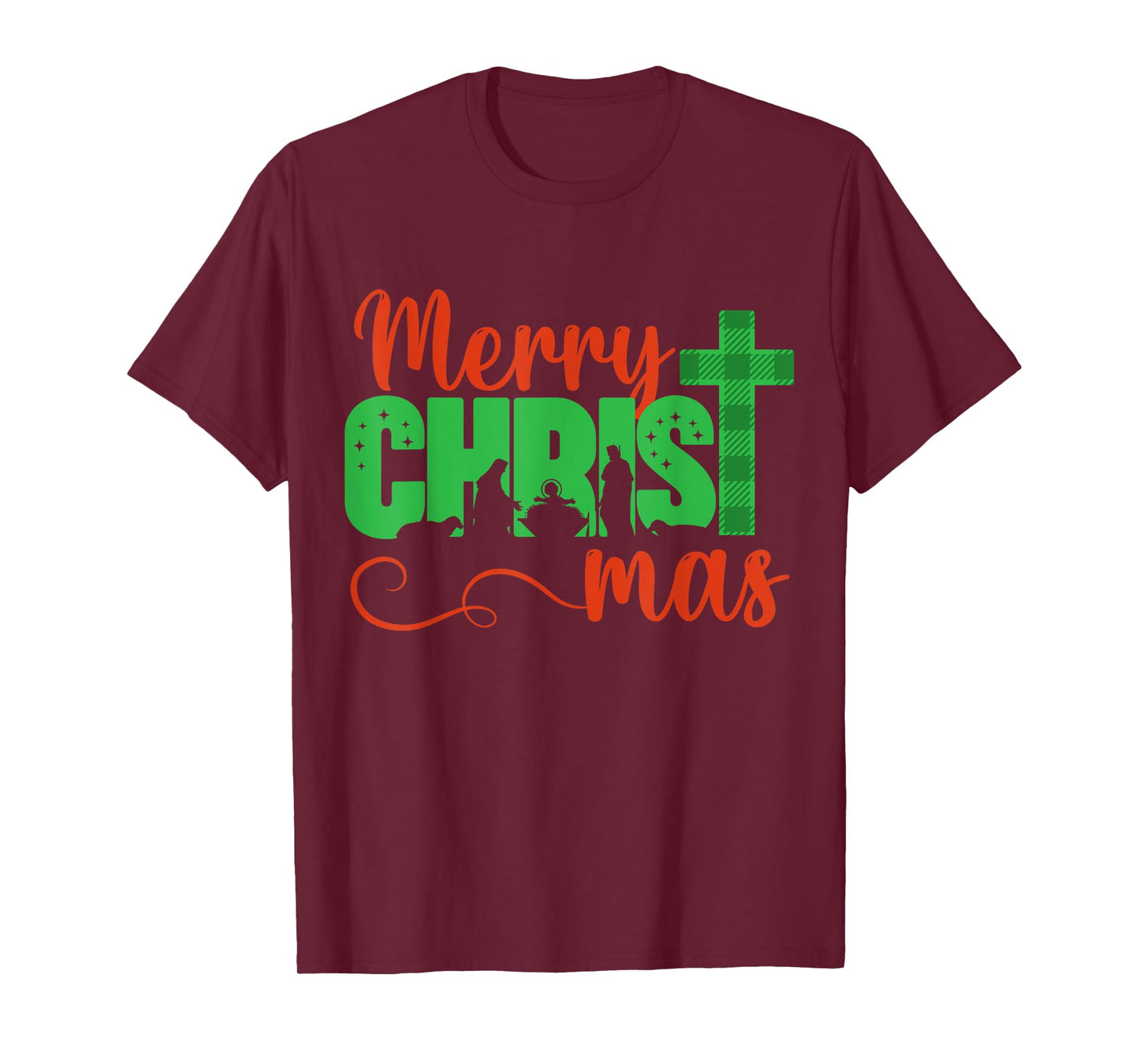 Merry Christ Mas Christian Christmas Jesus Christmas Family T-Shirt
