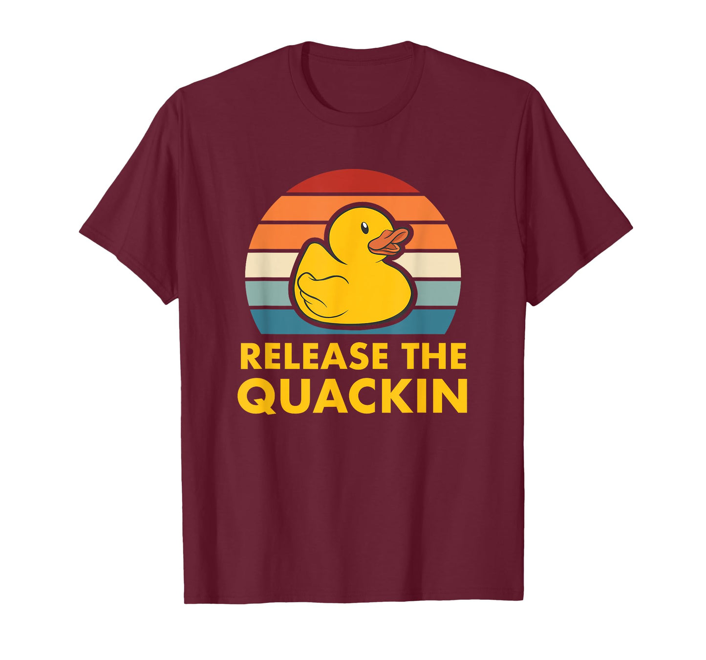 Release The Quackin Quote Rubber Duck Duckling Accessories T-Shirt, Small, Black
