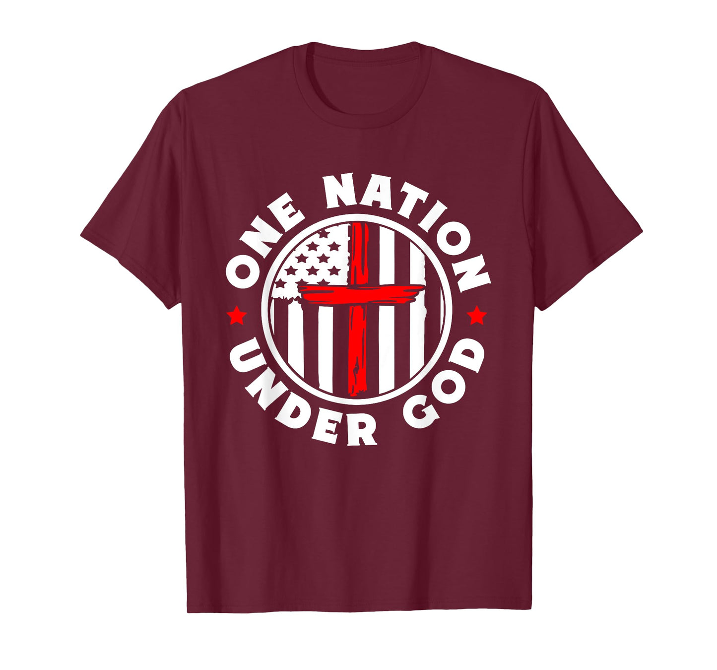 One Nation Under God Jesus Blessed American Flag T-Shirt