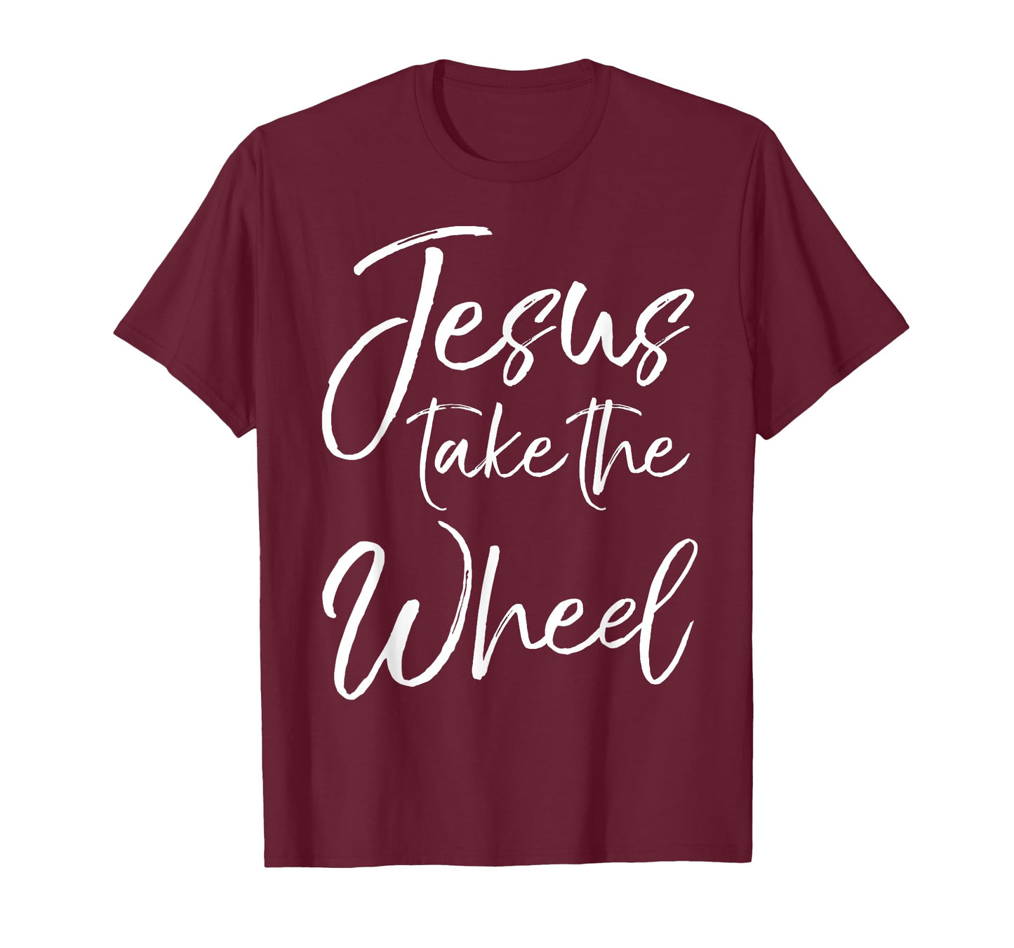 P37 Design Studio Jesus Shirts Christian Faith Quote for Women Cute Jesus Take the Wheel T-Shirt