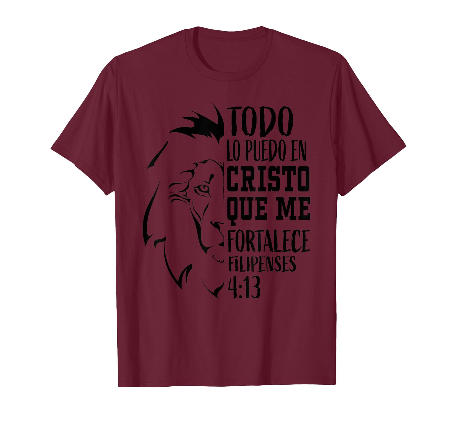 Christian Gifts Spanish Lion Filipenses 4:13 Verse Sayings T-Shirt