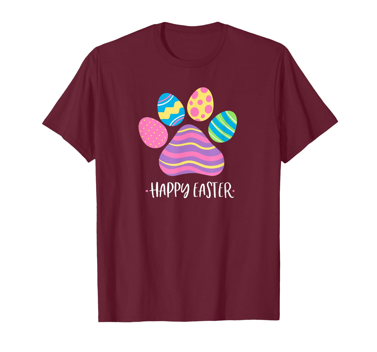Cute Dog Paw Easter Design with Colorful Eggs for Dog Lover T-Shirt