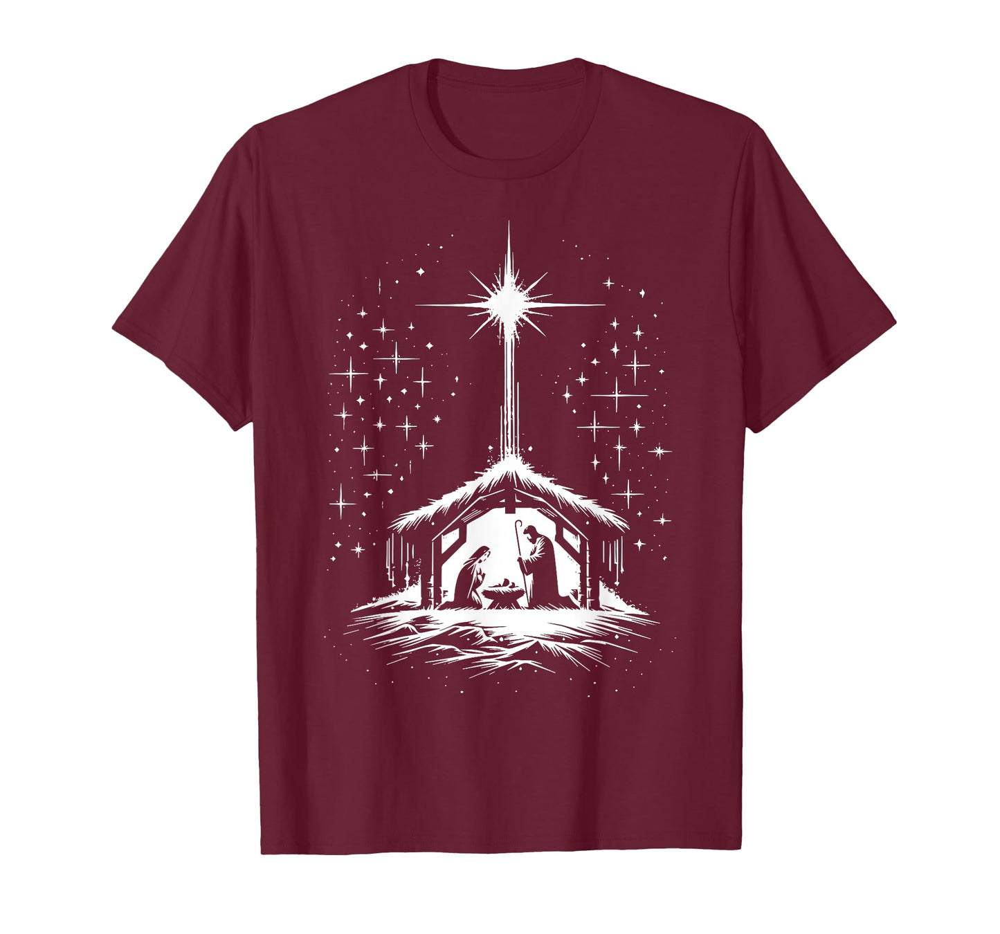 Christmas Nativity Beautiful Scene Star Bethlehem Catholic T-Shirt