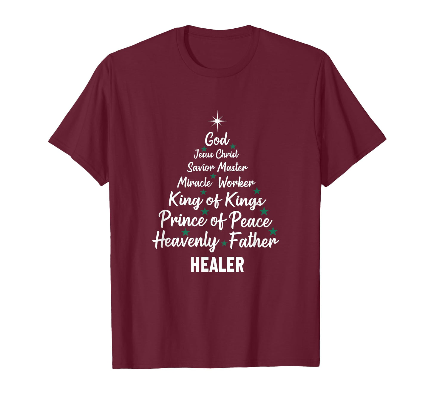 Christmas Tree Bible Names of Jesus Christian Christmas T-Shirt