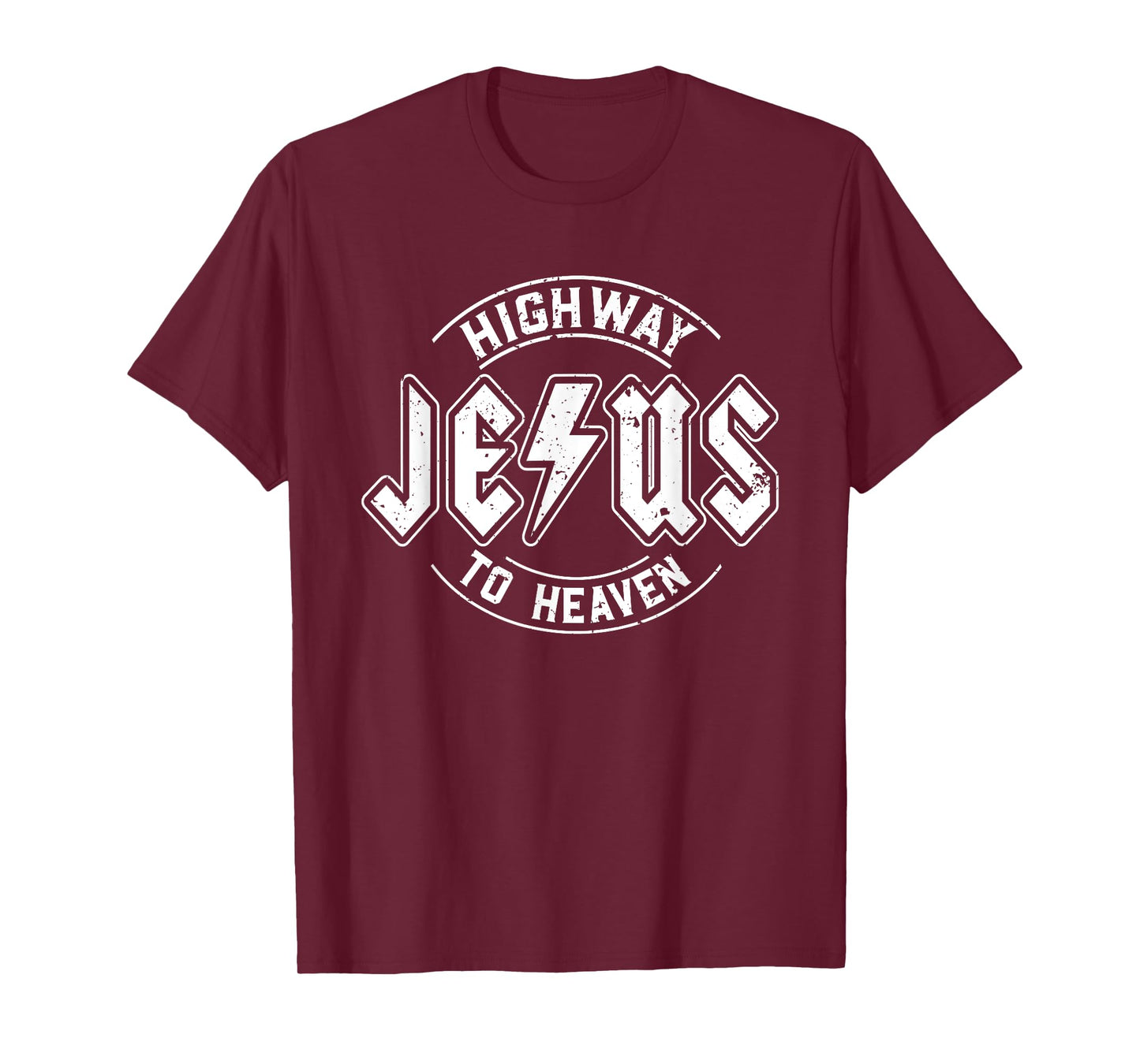 Retro Rock Style Christian Faith Highway to Heaven Jesus T-Shirt