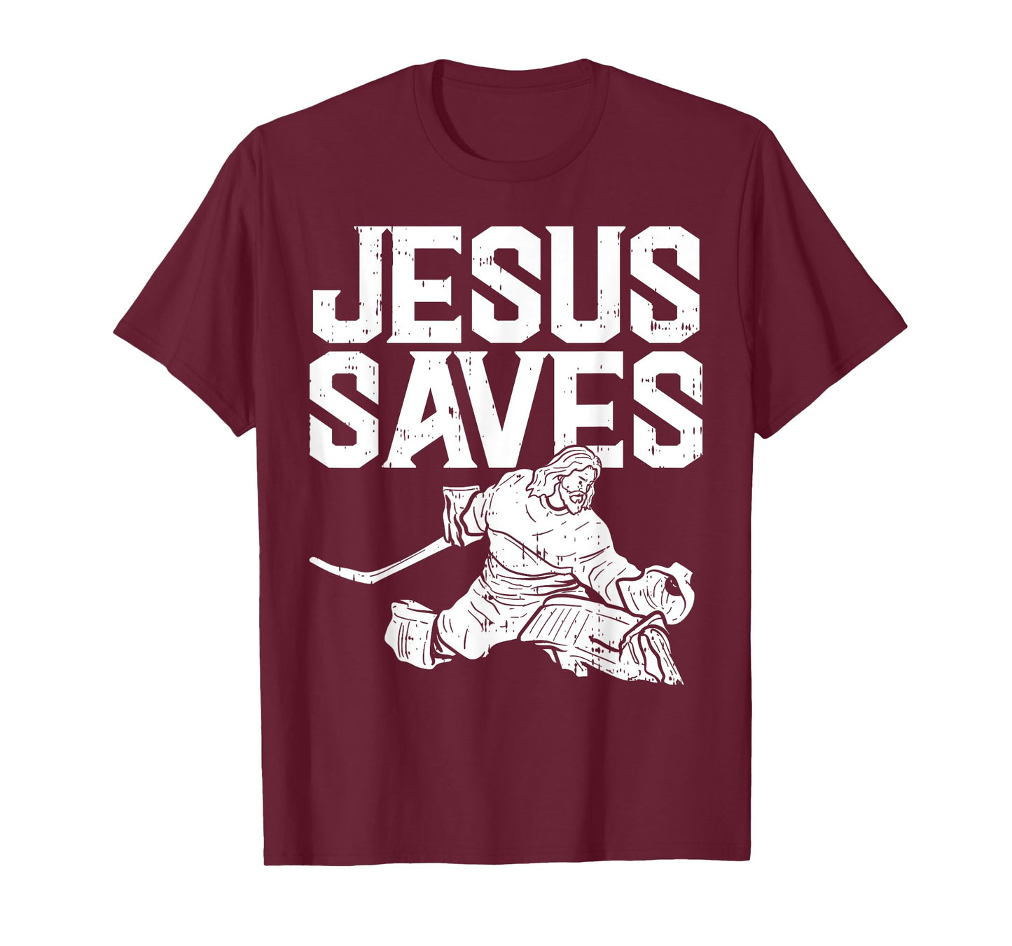Jesus Saves Ice Hockey Goalie Sport Religious Christian Gift T-Shirt