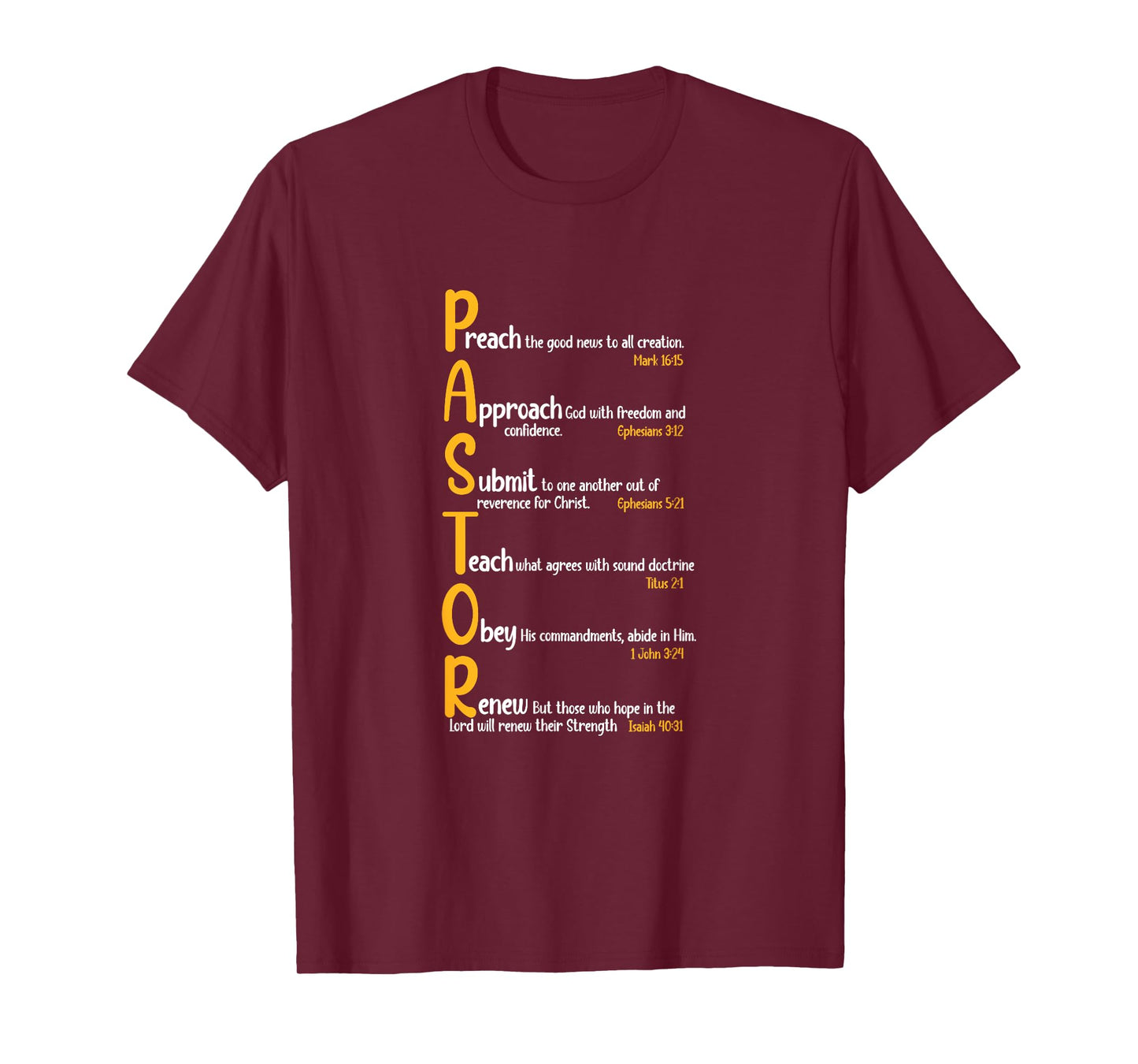 Pastor Preacher Minister Clergy Bible Verse Definition T-Shirt