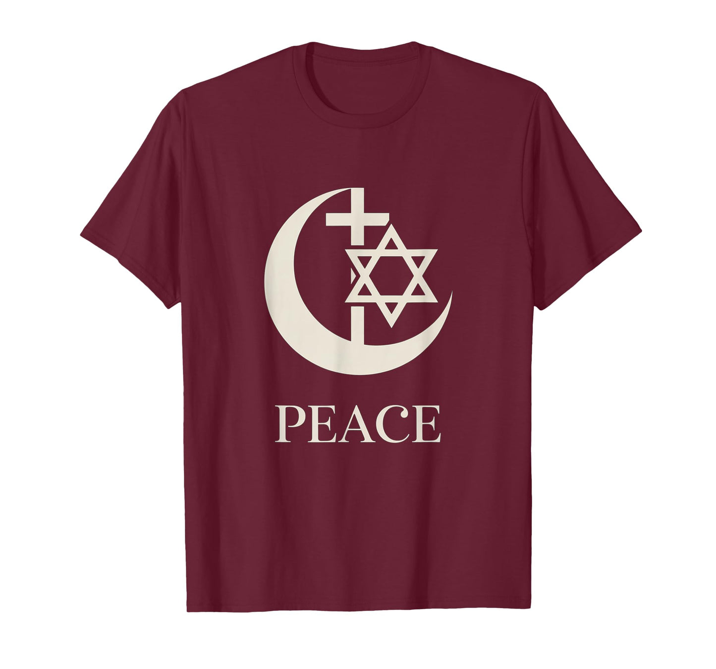 Peace | Crescent Cross Hexagram Interfaith Unity Coexist T-Shirt