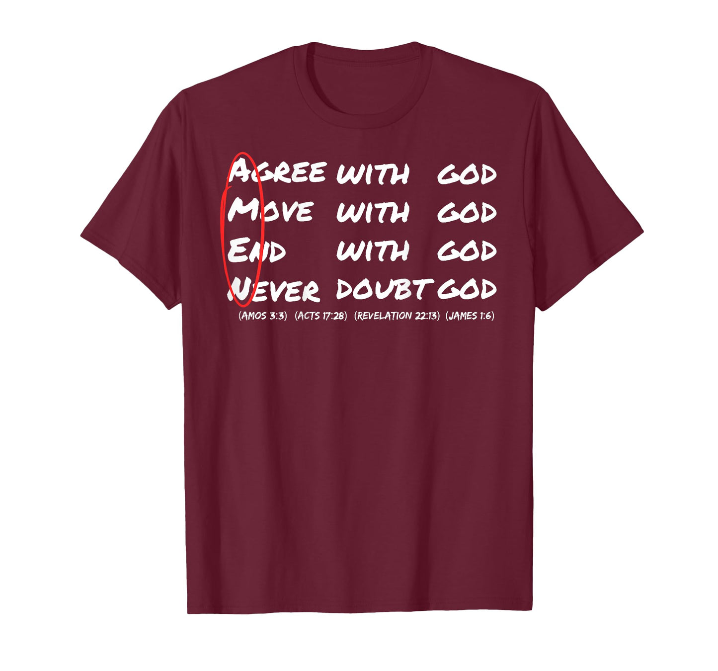 Amen Agree With God Christian Bible Verse Jesus Christ T-Shirt
