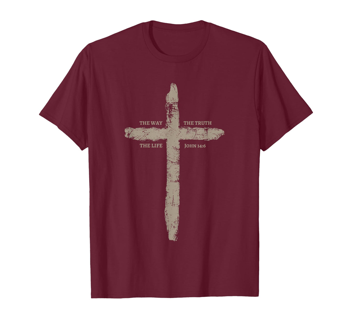 The Way The Truth The Life Cross Christian Dad Fathers Faith T-Shirt
