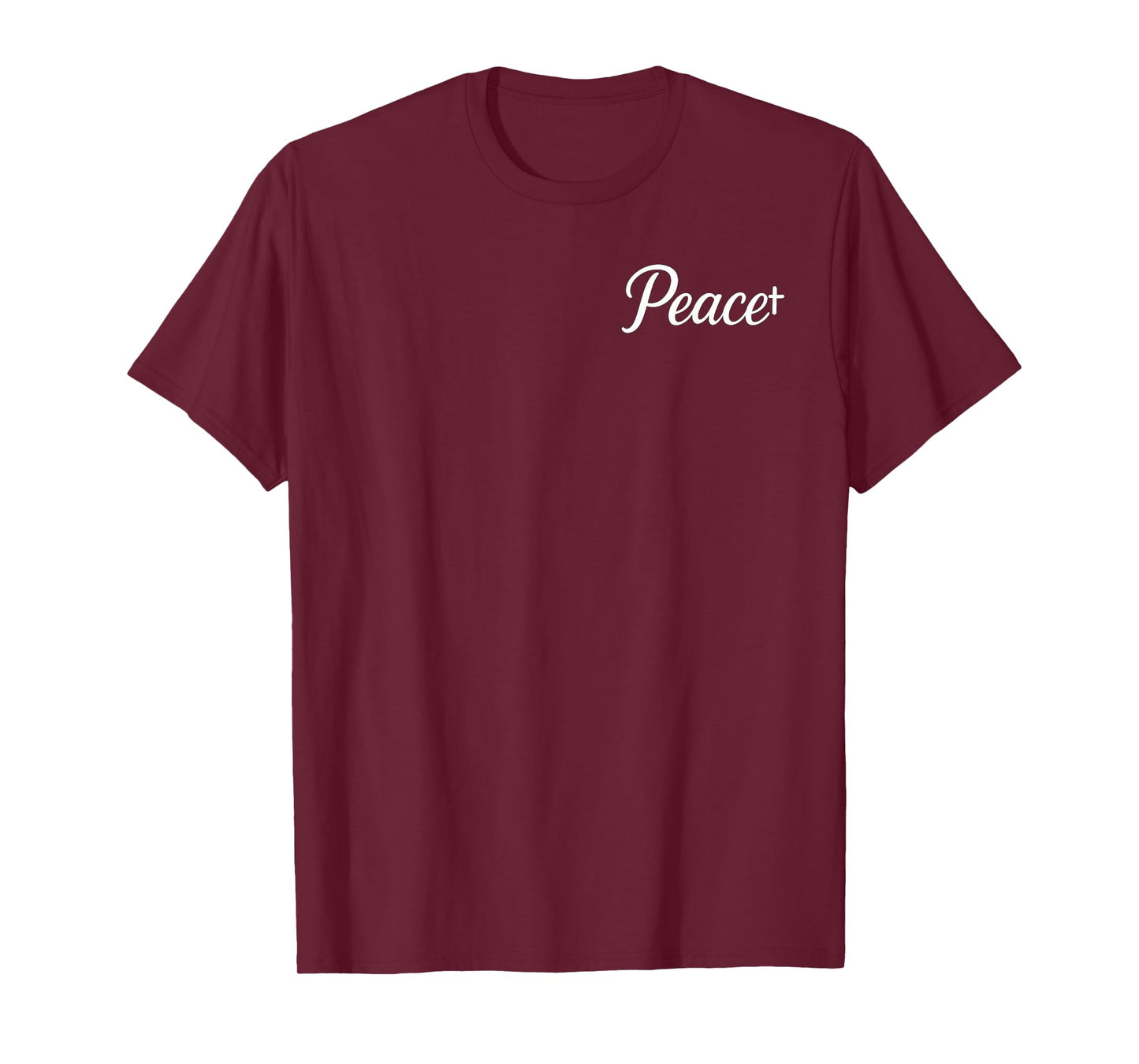 Peace Cross Script Christian Inspirational Design T-Shirt